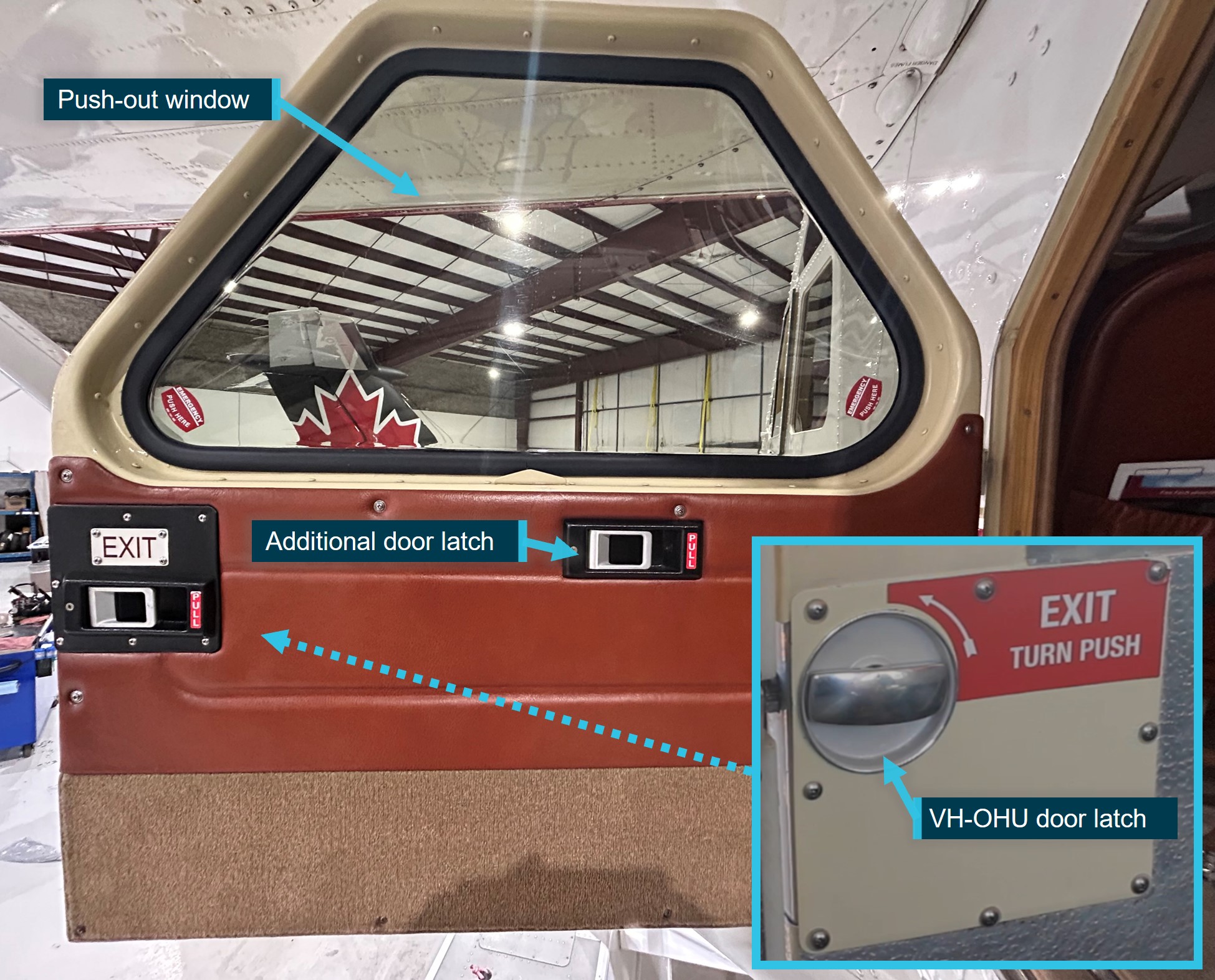 Example of revised door latches for a DHC-2