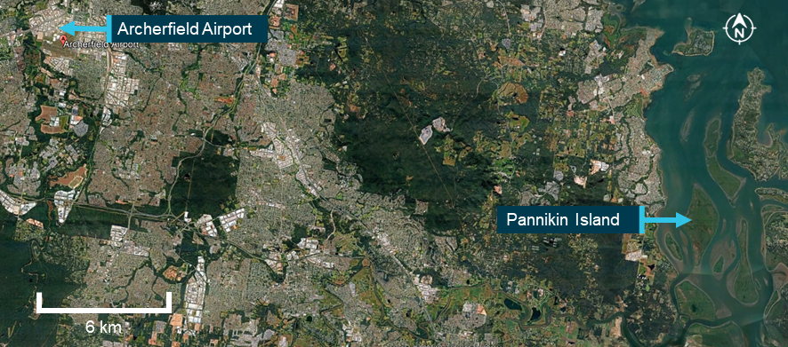Google Earth image of location of Pannikin Island, Queensland
