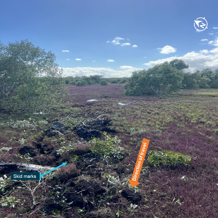 Photograph of impact site