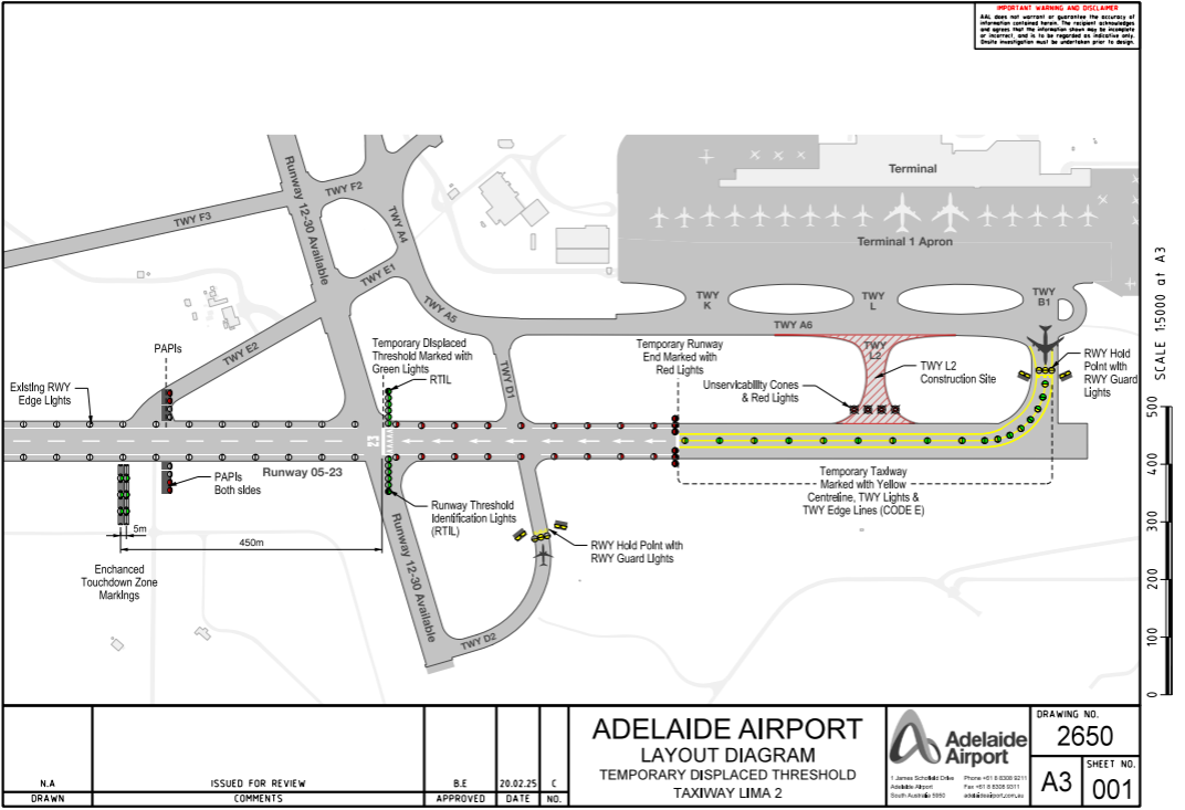 Adelaide Airport layout diagram as printed in the AIP Supplement