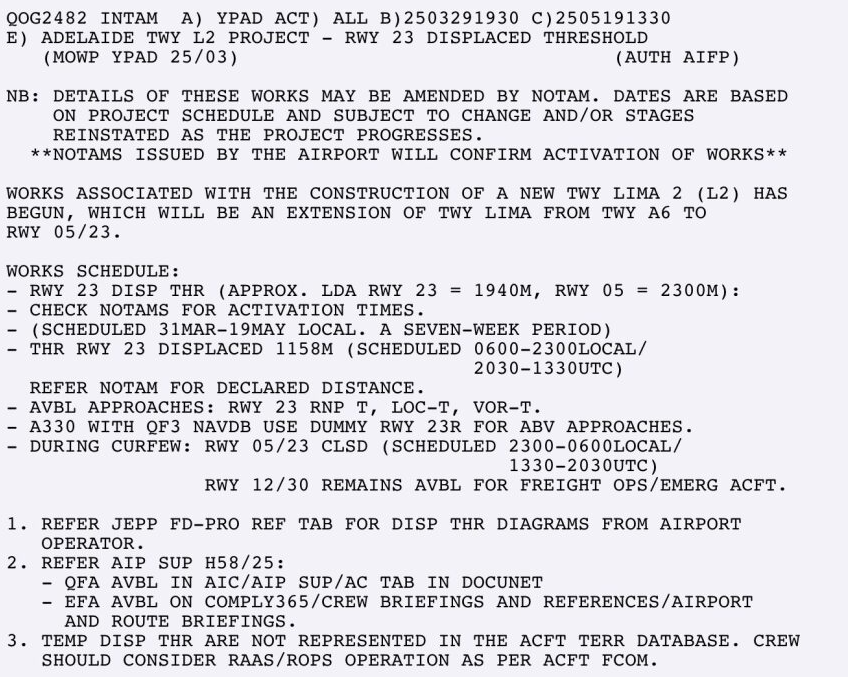 Text of the Qantas INTAM, effective 29 March 2025