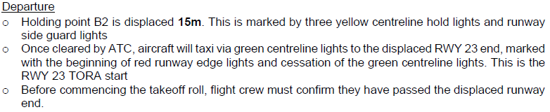 Runway 23 departure information 