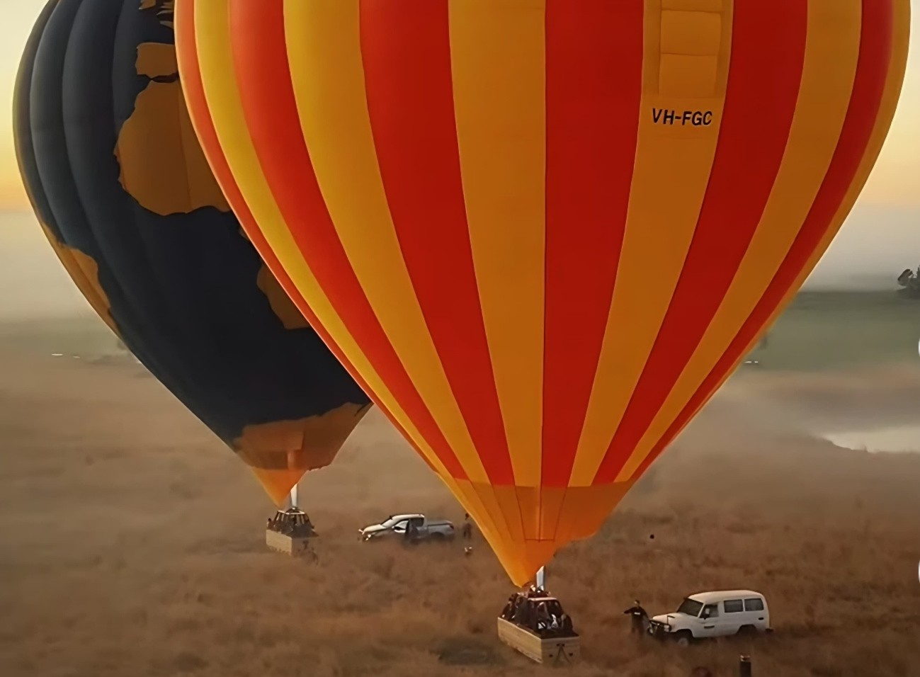 Balloon (foreground) involved in the occurrence investigation.
