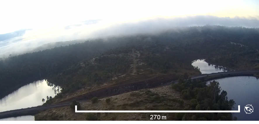 Image from onboard video recorder showing fog in flight path