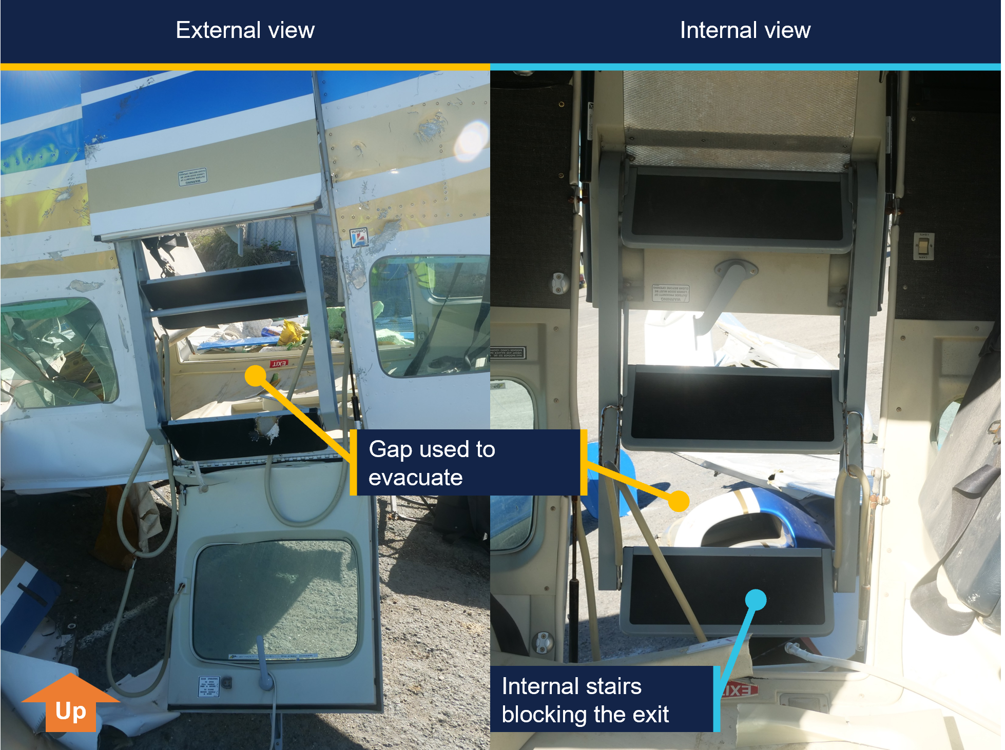 Rear right door internal and external views