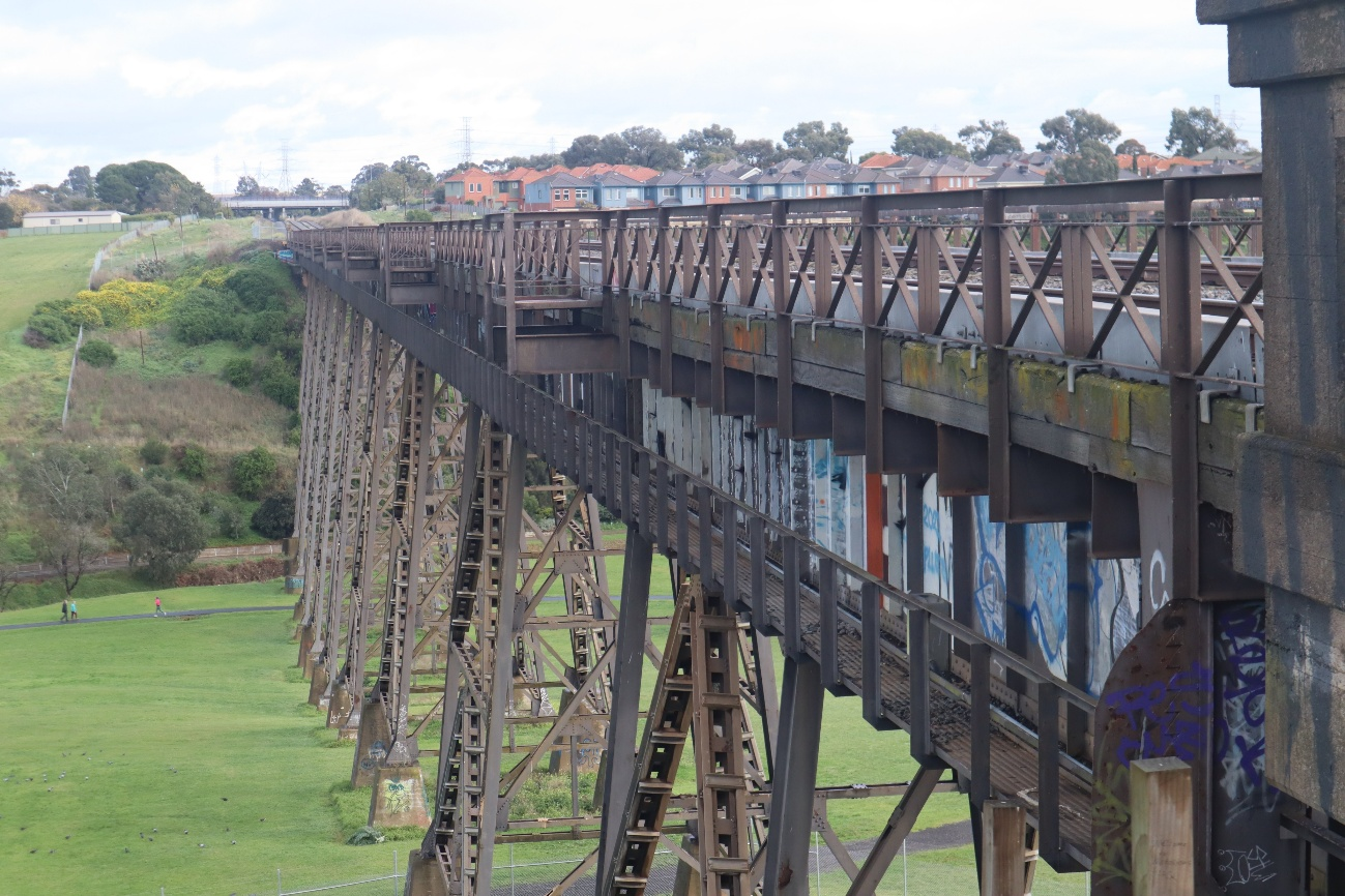 The Moonee Ponds Creek bridge, viewed from the northern abutment.