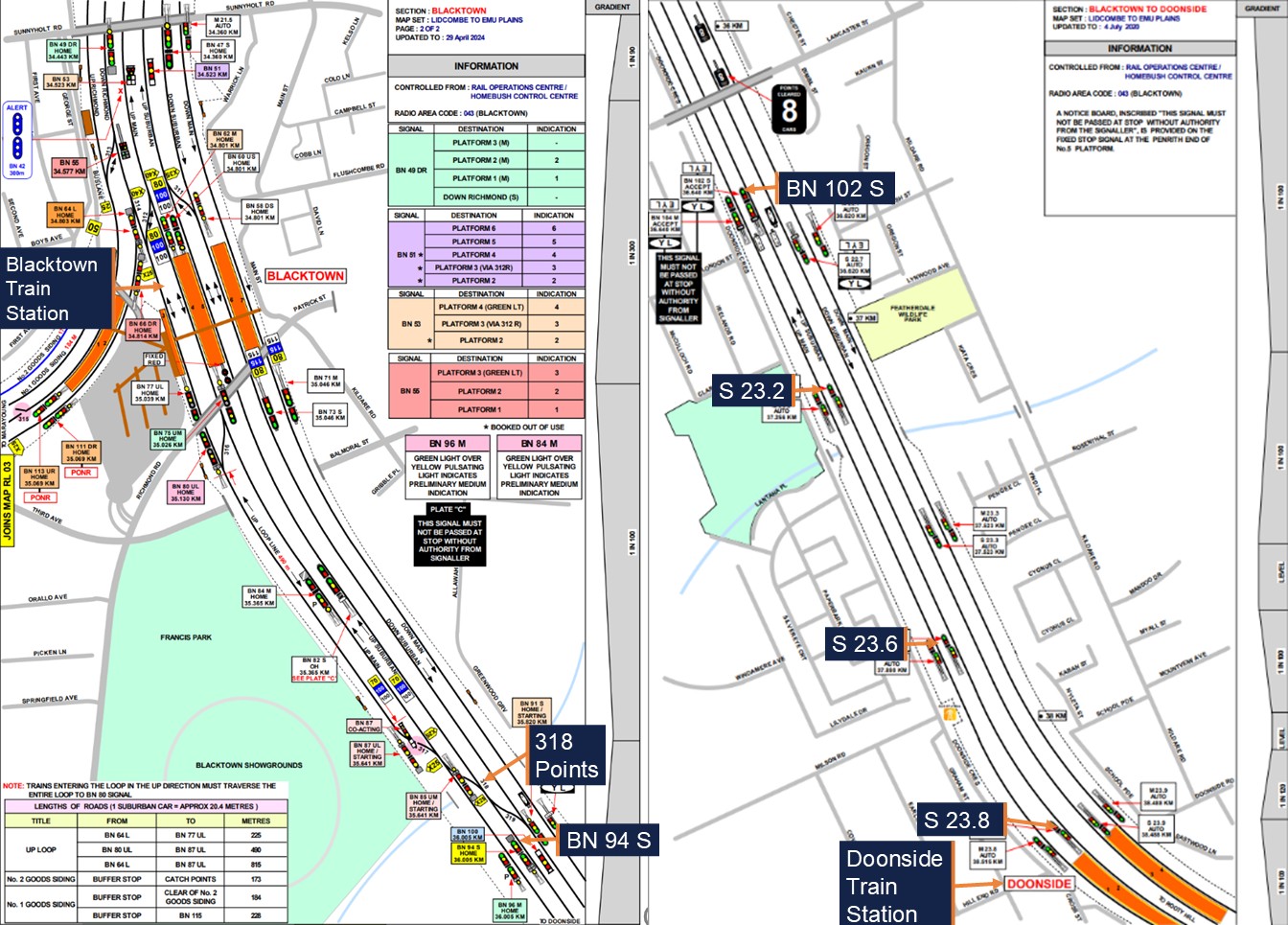 Driver route knowledge diagrams – Doonside and Blacktown