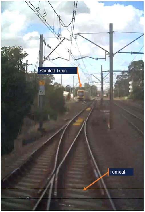 Dashcam of train mid turnout