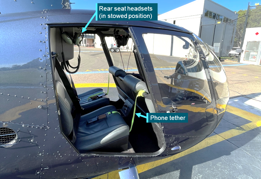 Helicopter in doors-off configuration