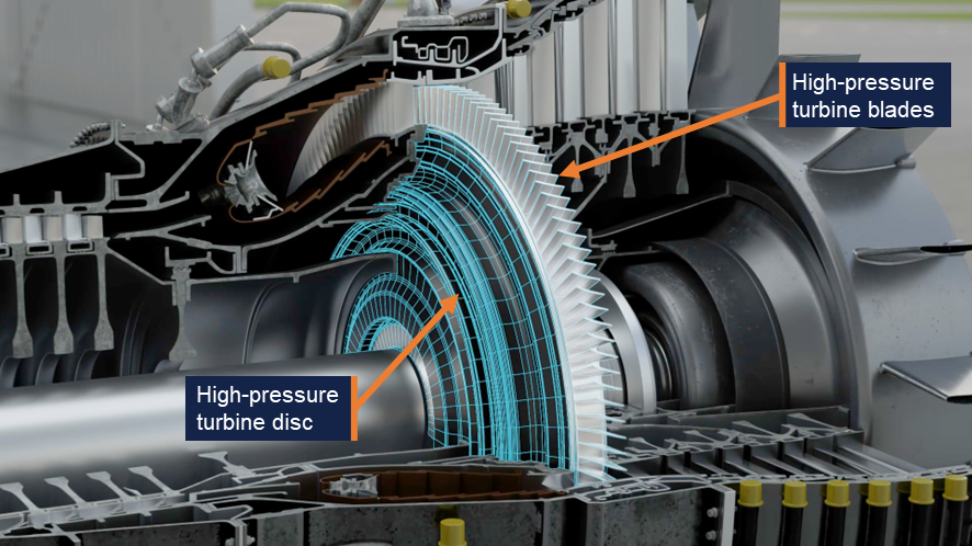 Cutaway model of a CFM56 engine