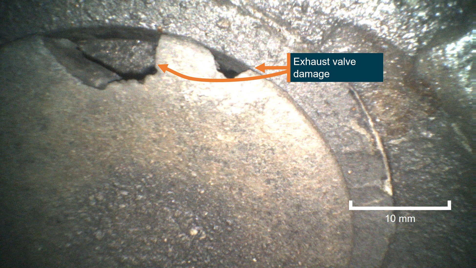 VH-8HR number one cylinder exhaust valve damage