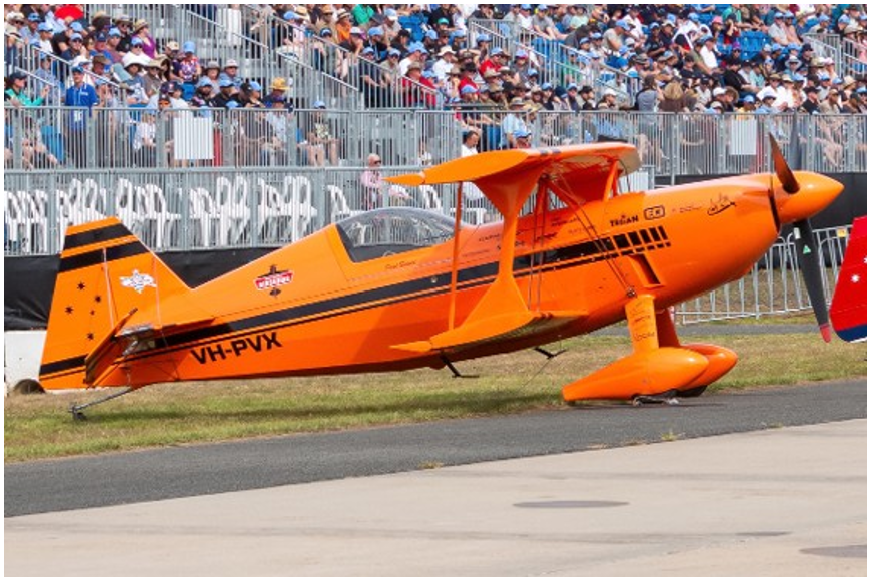 VH-PVX at Avalon Airshow before it was involved in the accident.