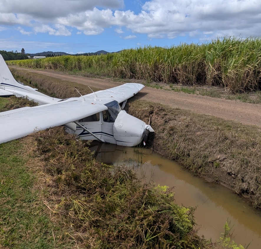 Photograph of the aircraft post-accident
