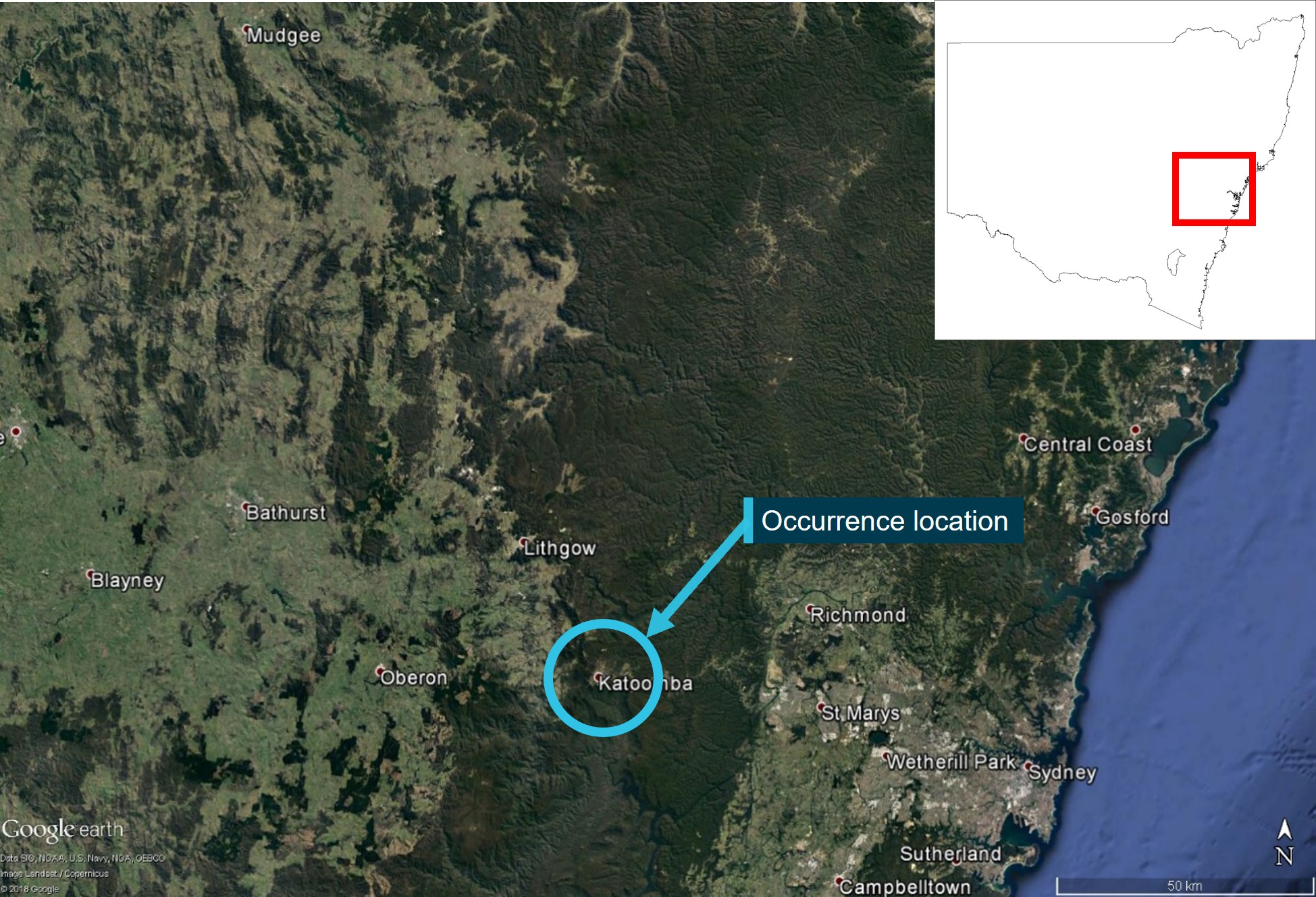 Figure 1: Occurrence location
