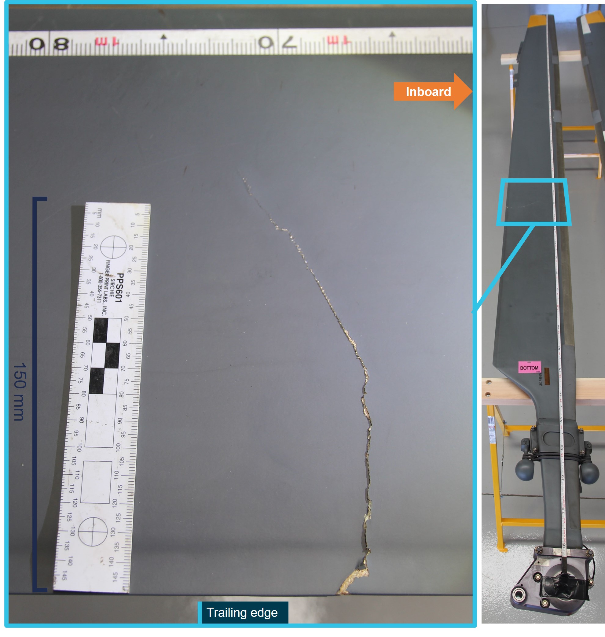 Figure 1: Main rotor blade crack
