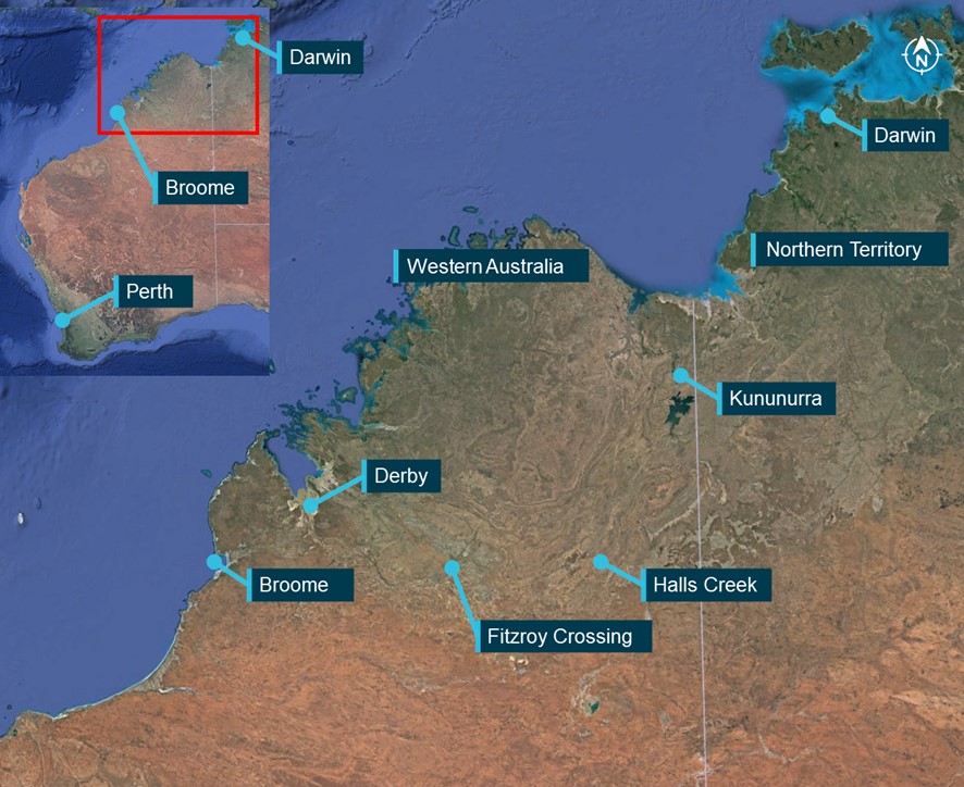 Figure 1: Flight area with planned stops