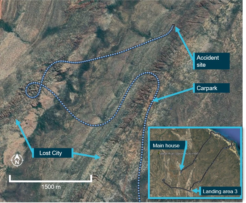 Figure 1: VH-KOV flight track overflying the Lost City