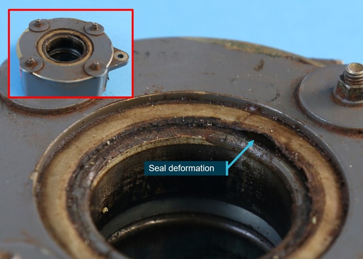 Figure 7: Distortion to the upper bearing seal