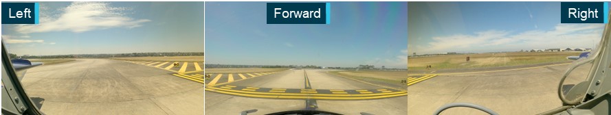 Figure 8: The recorded views of the cameras fitted to VH-DQJ