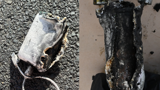 Image of power bank shown from back and side view