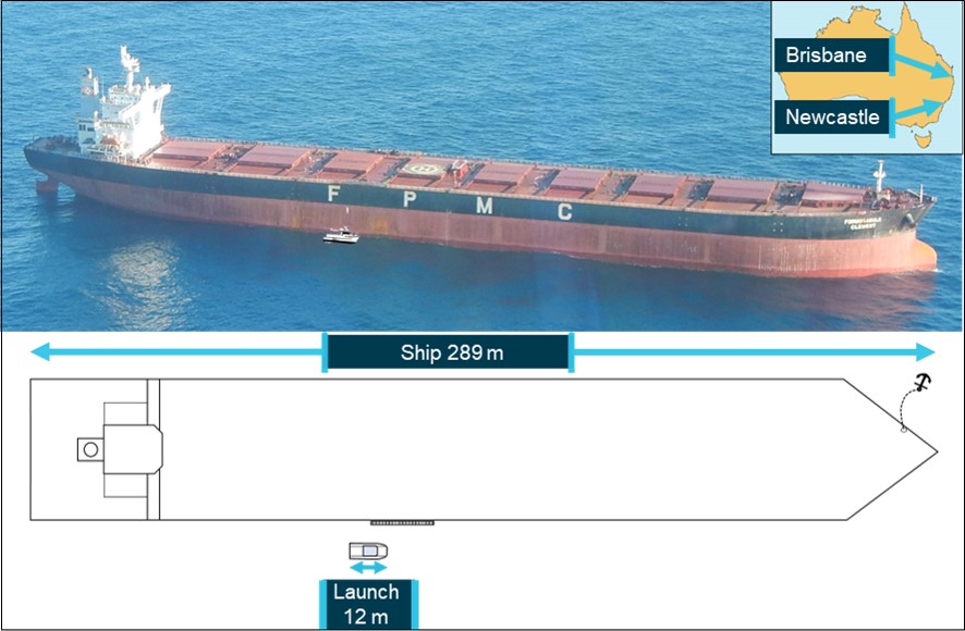 Figure 1: Formosabulk Clement at anchor, PT Transporter alongside