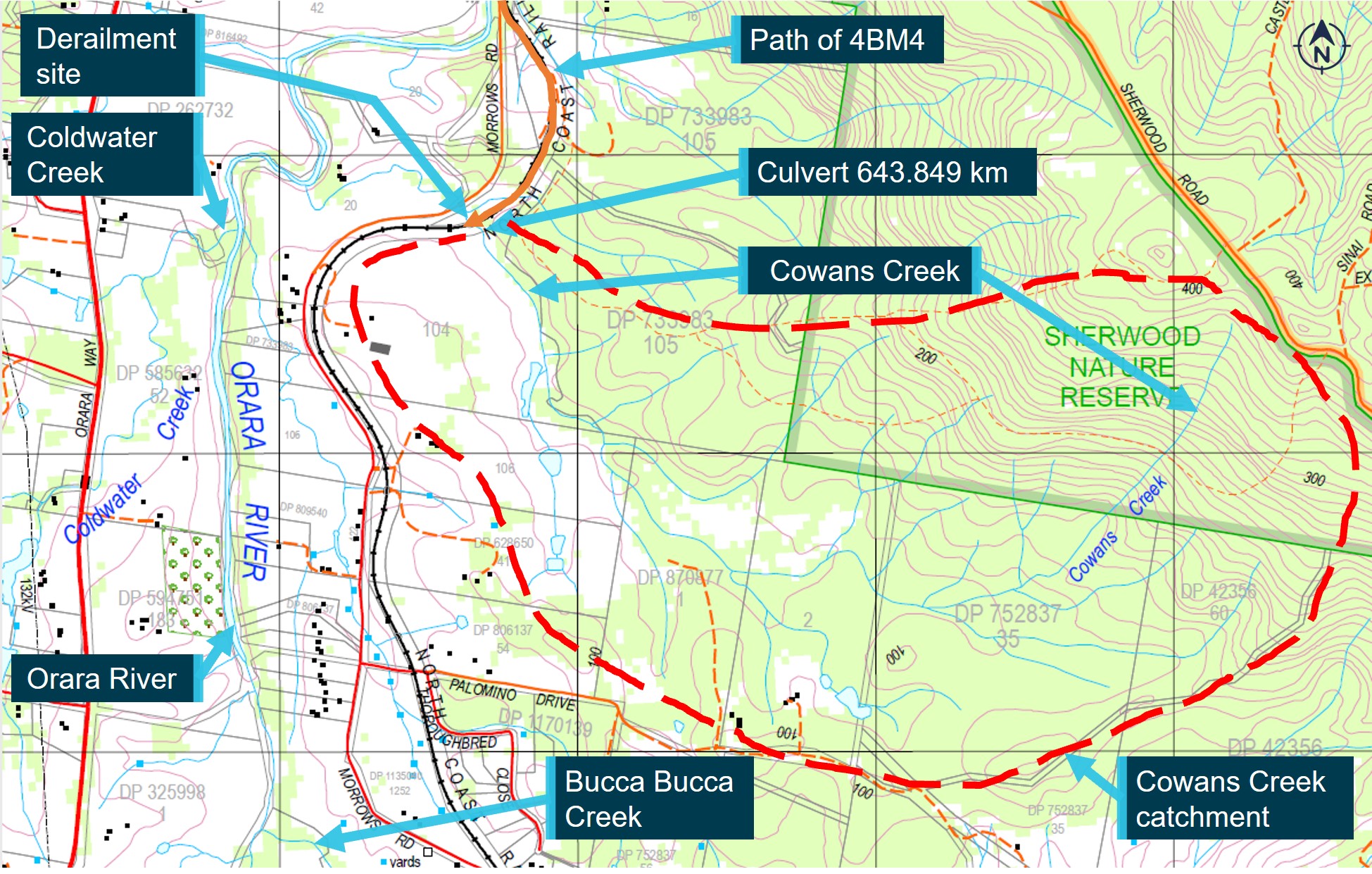 Figure 20: Topographical map and Cowans Creek