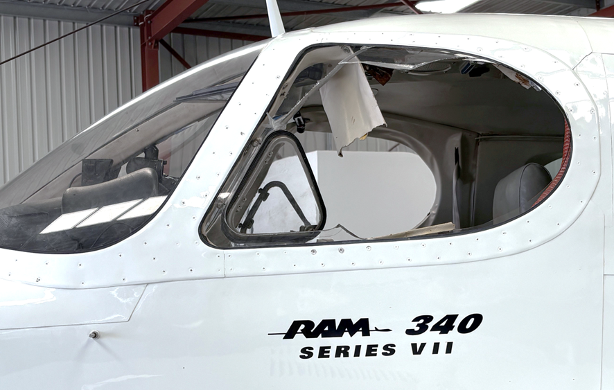 Failed left cockpit window