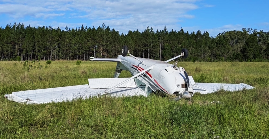 Photograph of the aircraft after the forced landing