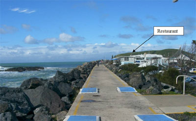 Northern breakwater of Coffs Harbour boat harbour. 