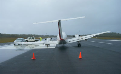 King Air on runway 21 at Coffs Harbour