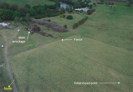 Accident site of VH-HBB