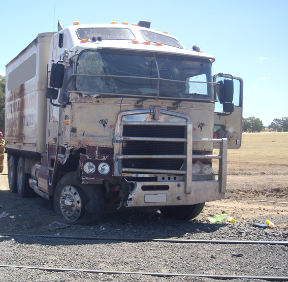 Figure 2: The truck immediately after the collision