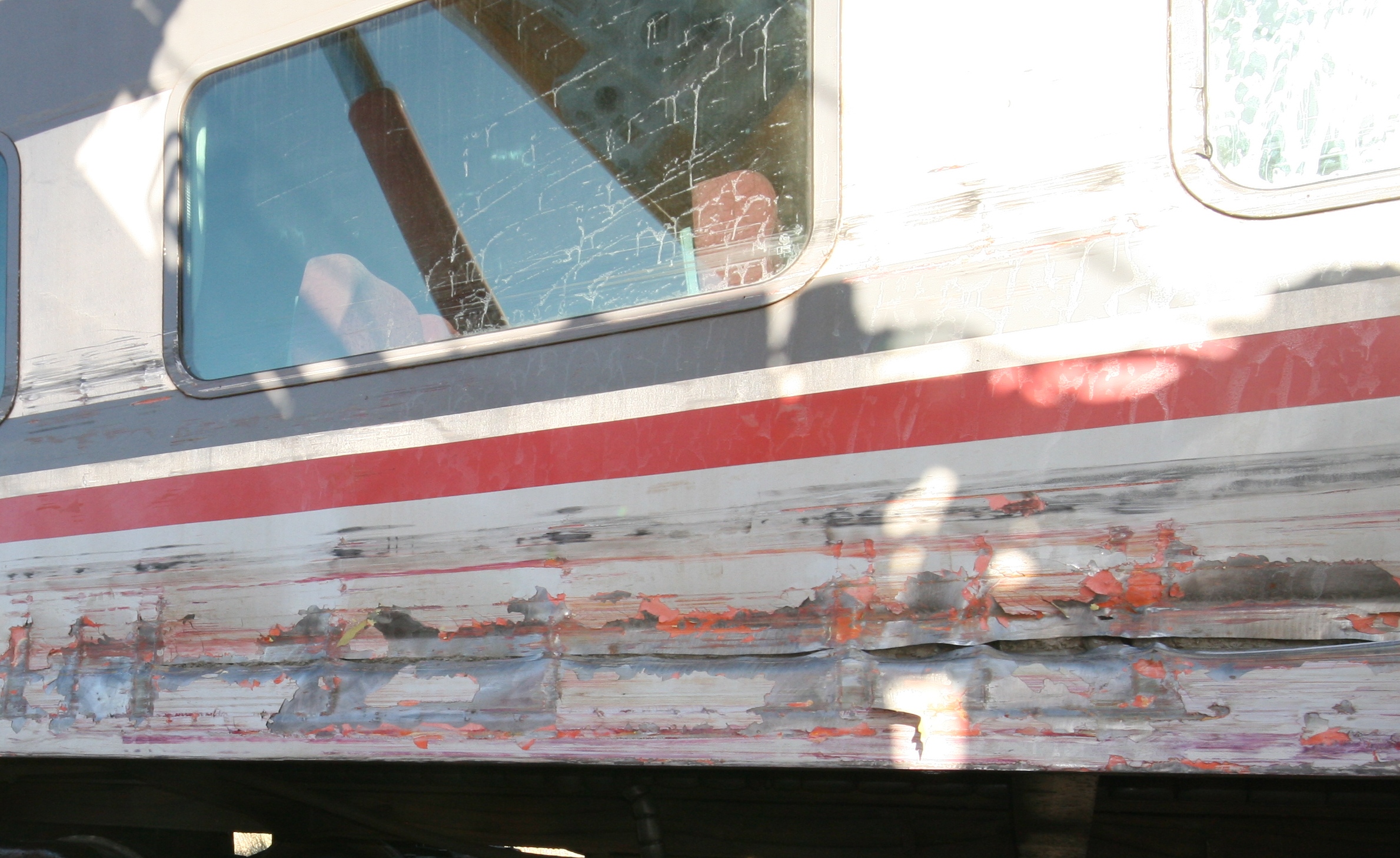 Figure 4: Detail of intrusion into passenger car side panel – first car