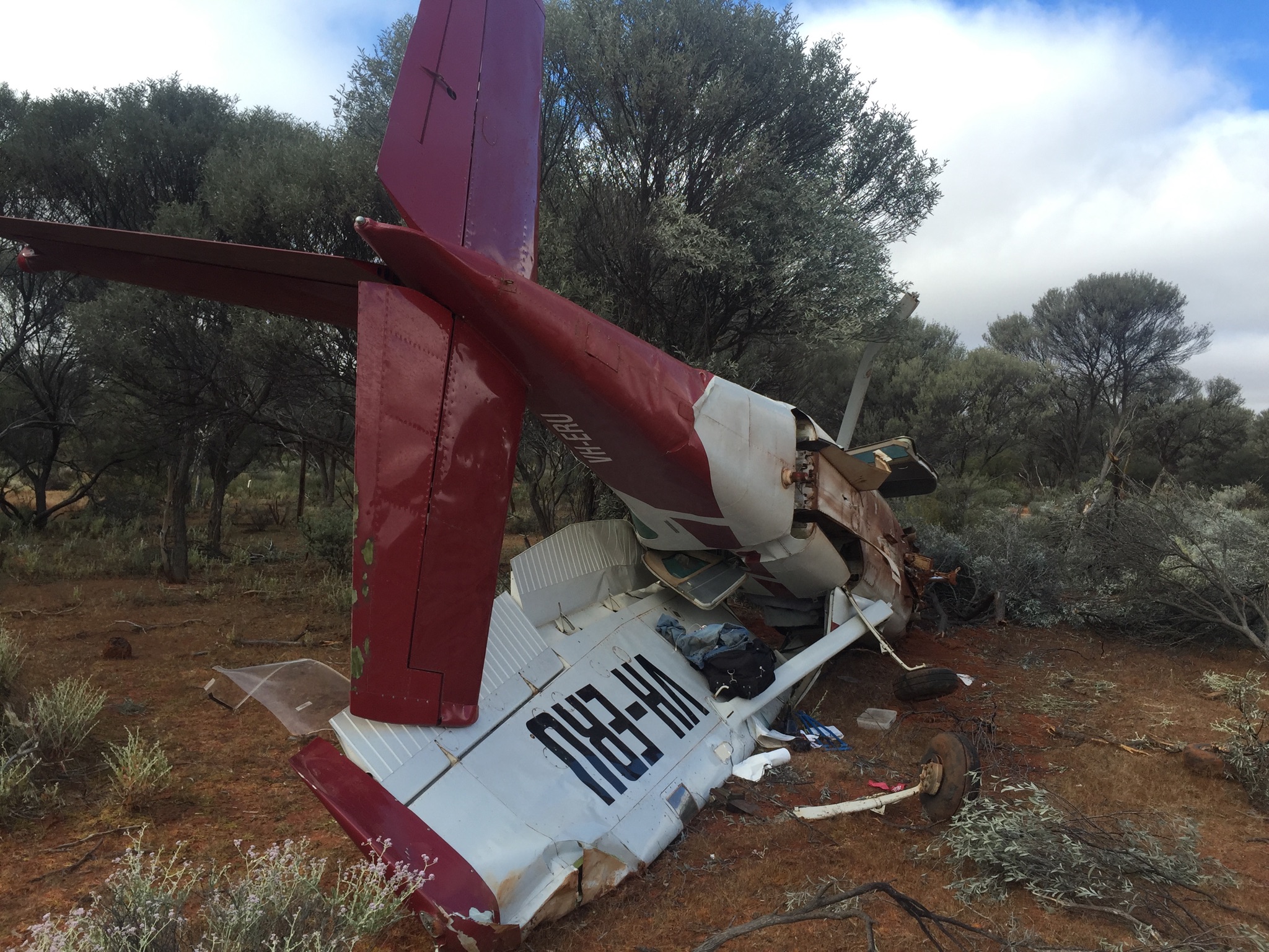 Figure 2: Accident site showing damage to VH-ERU
