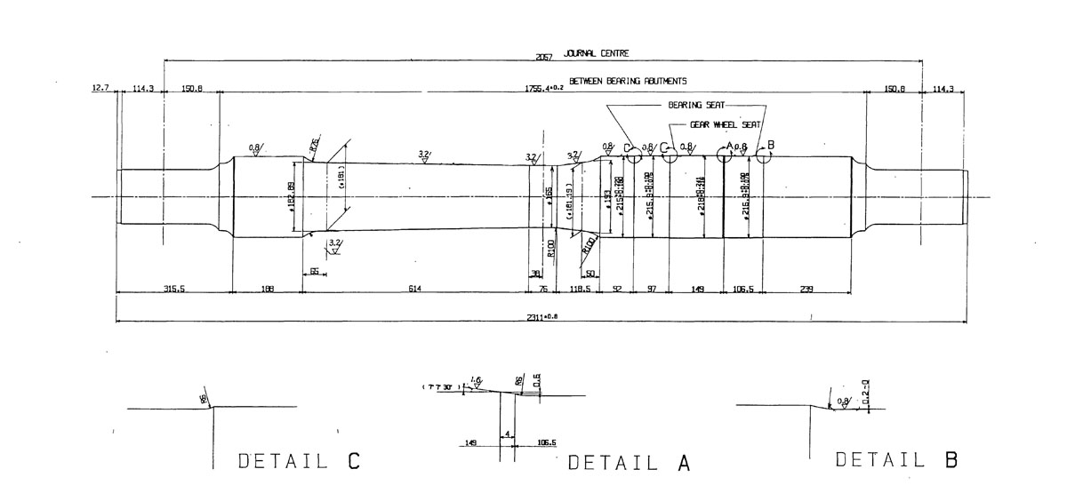 Drawing of Tangara axle design