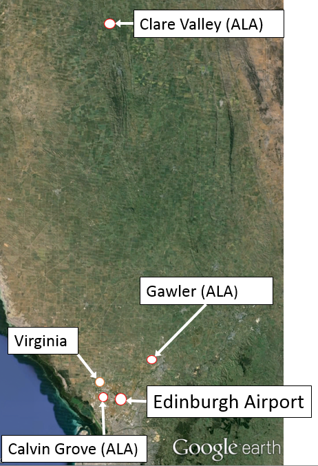 Figure 1: Locations relevant to VH-JXO