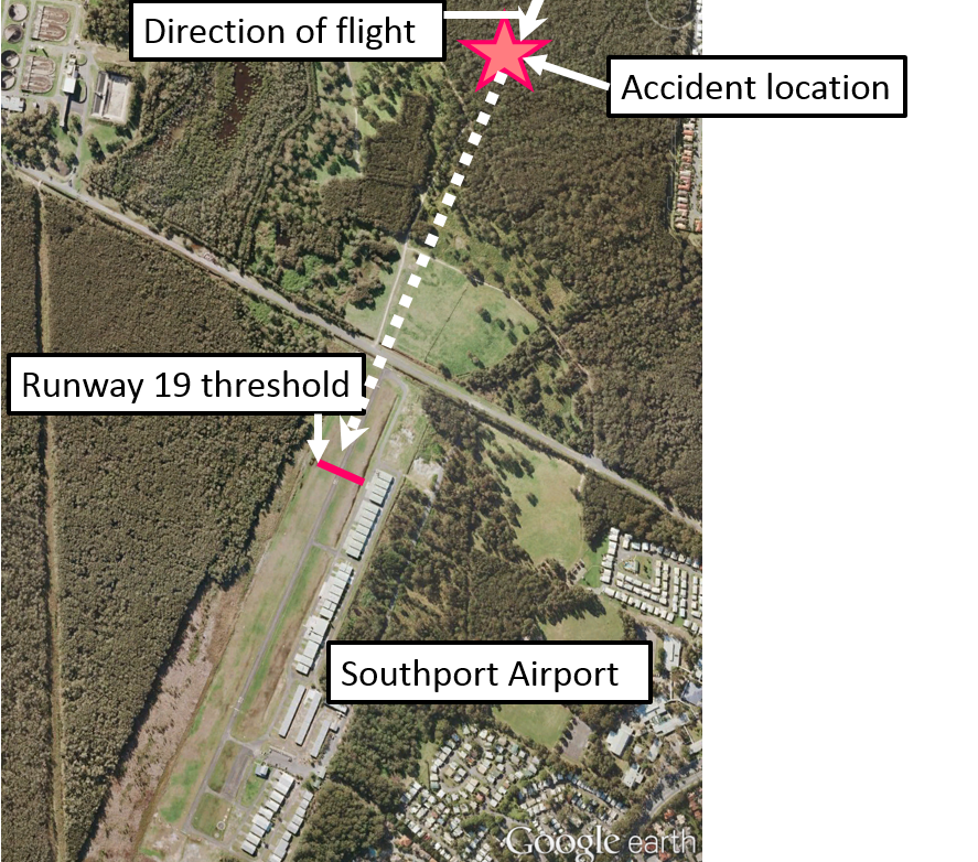 Figure 1: Southport Airport and accident location