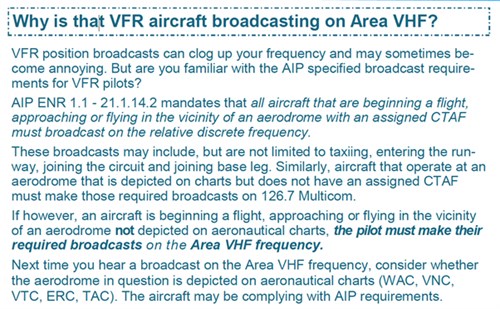 Why is that aircraft broadcasting on ARea VHF?