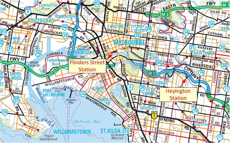 Figure 2 – Location of Heyington Railway Station