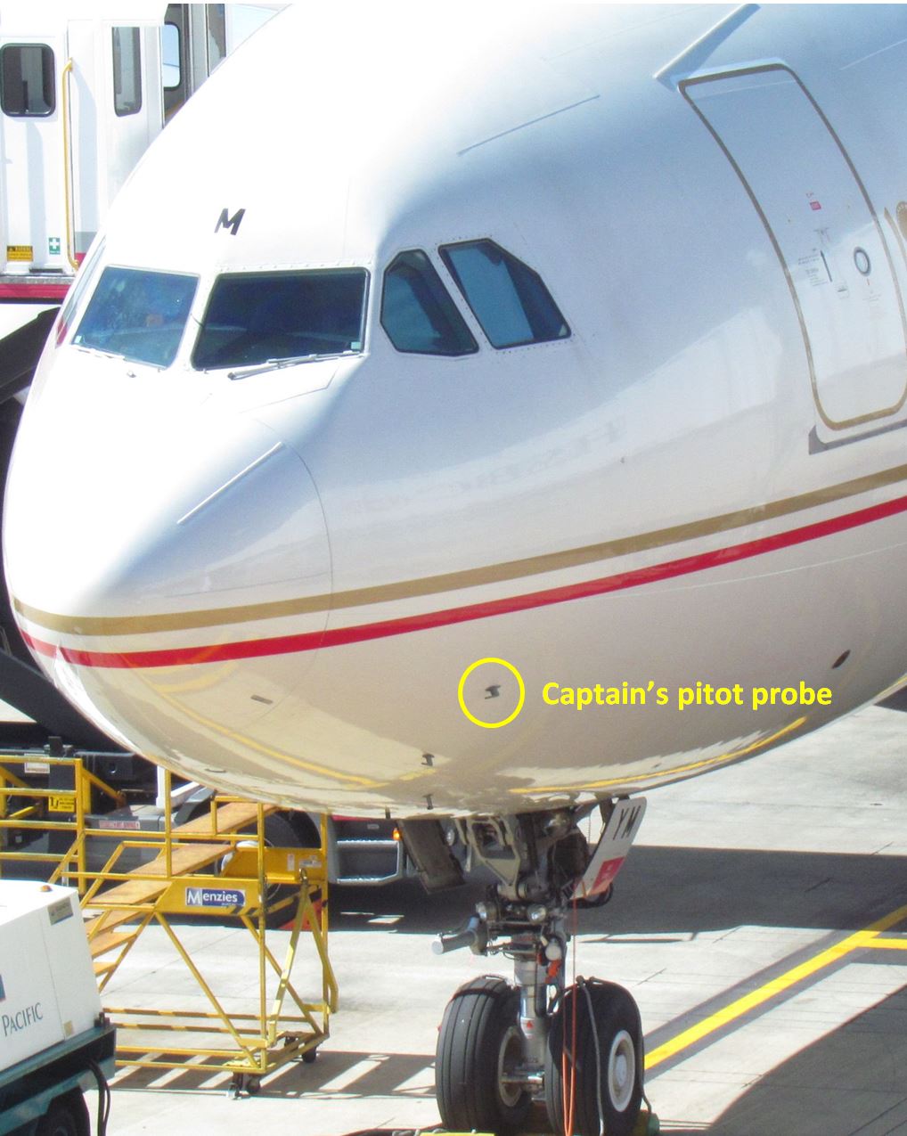 Figure : Location of the captain’s pitot probe
