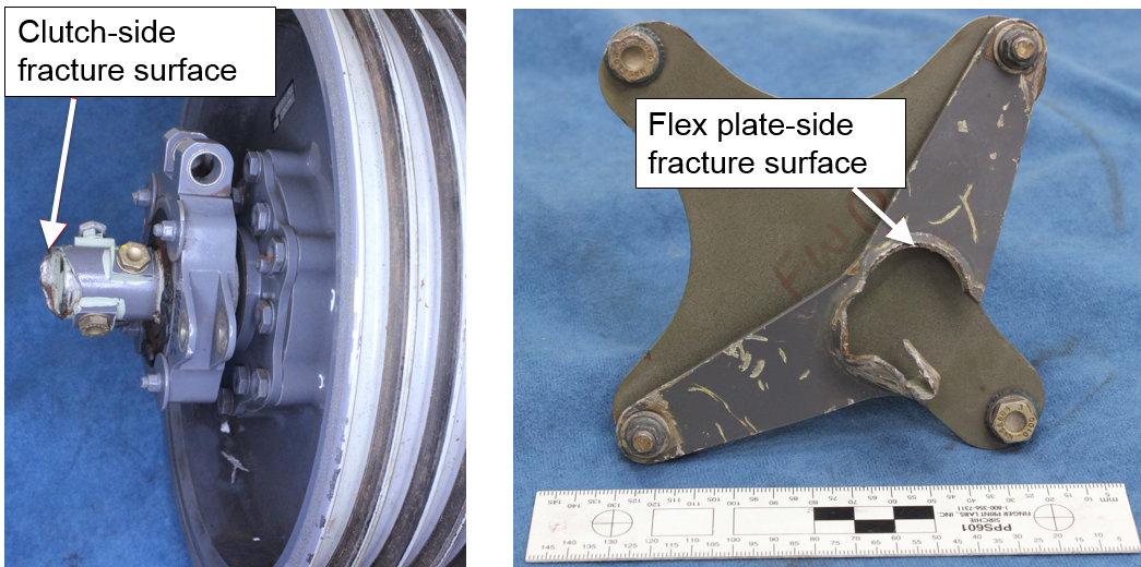Clutch-side fracture surface and flex plate-side fracture surface
