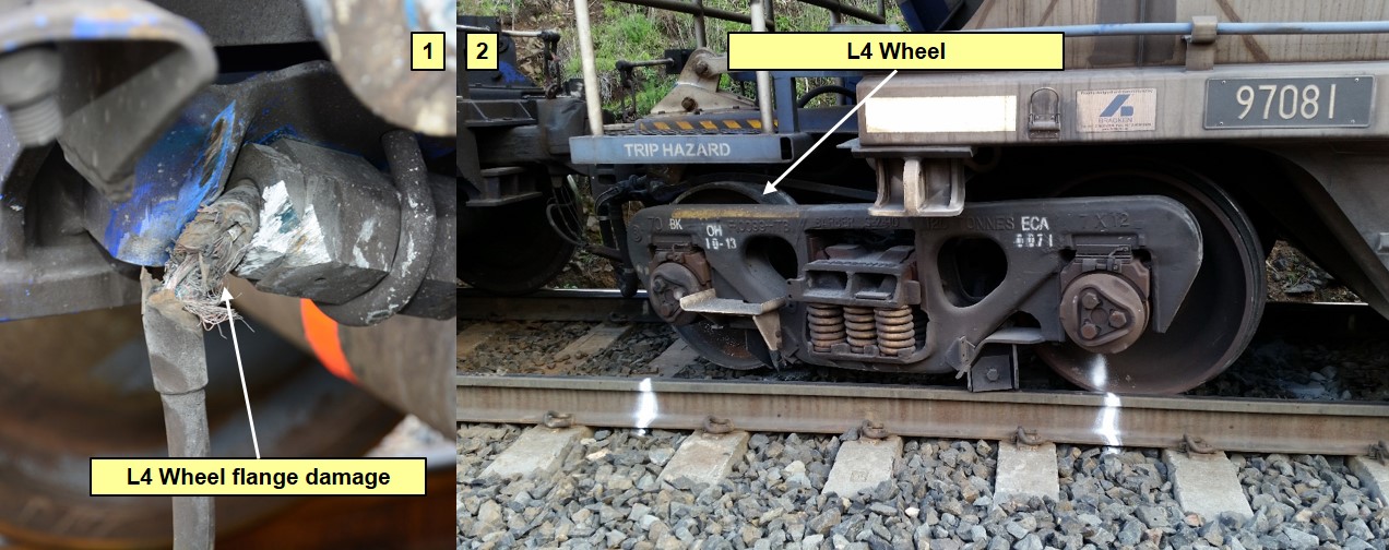 Figure 3: Damaged Electronically Controlled Pneumatic train line brake cable