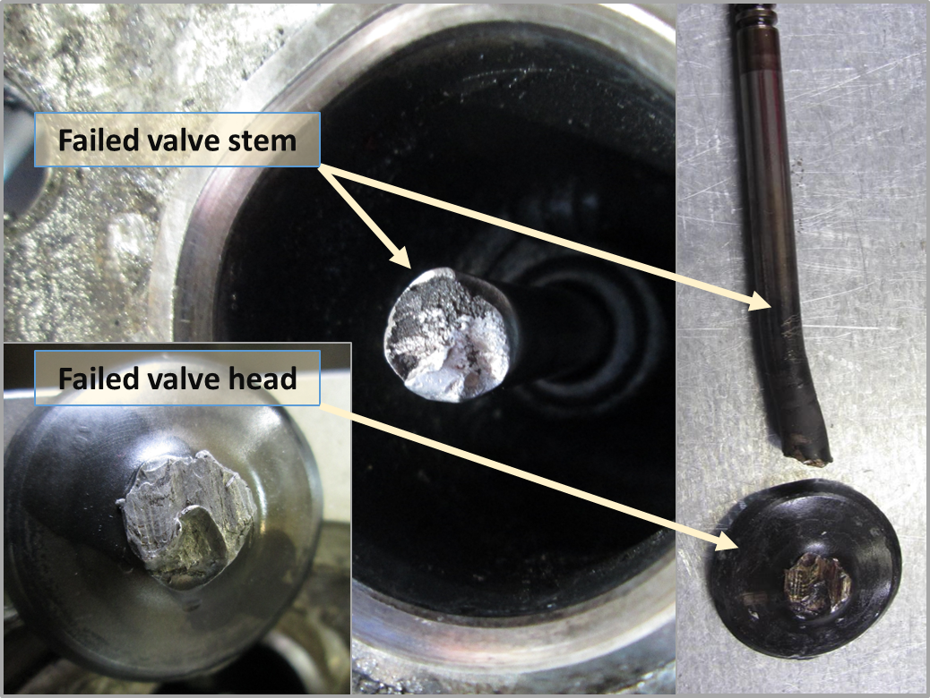 Figure 3: Failed valve head and valve stem
