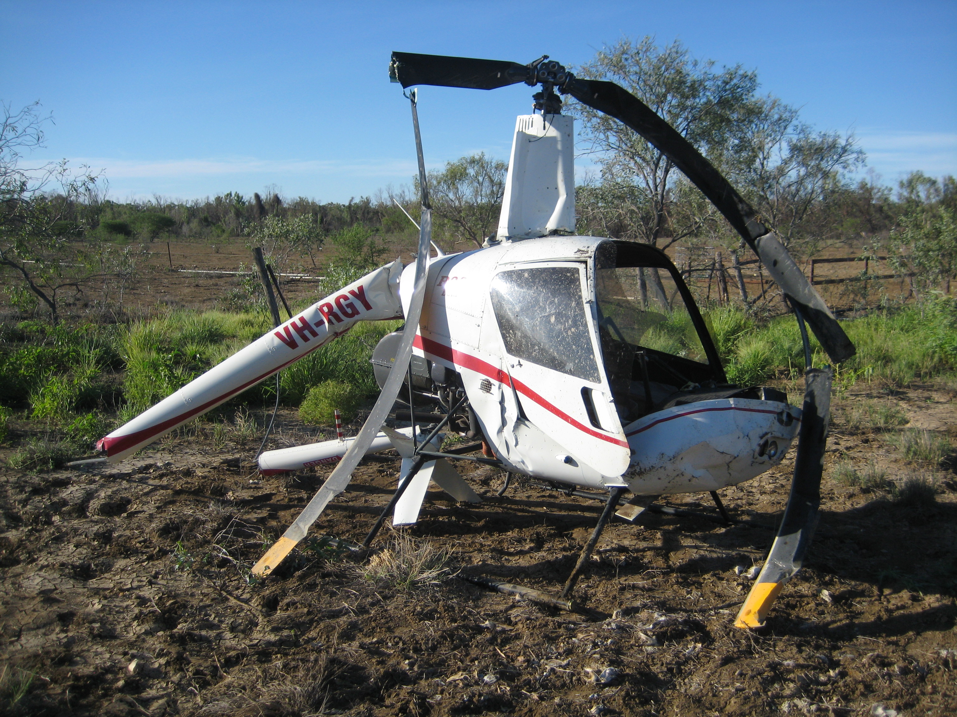 Figure 2: Damage to VH-RGY (after removal from accident site)