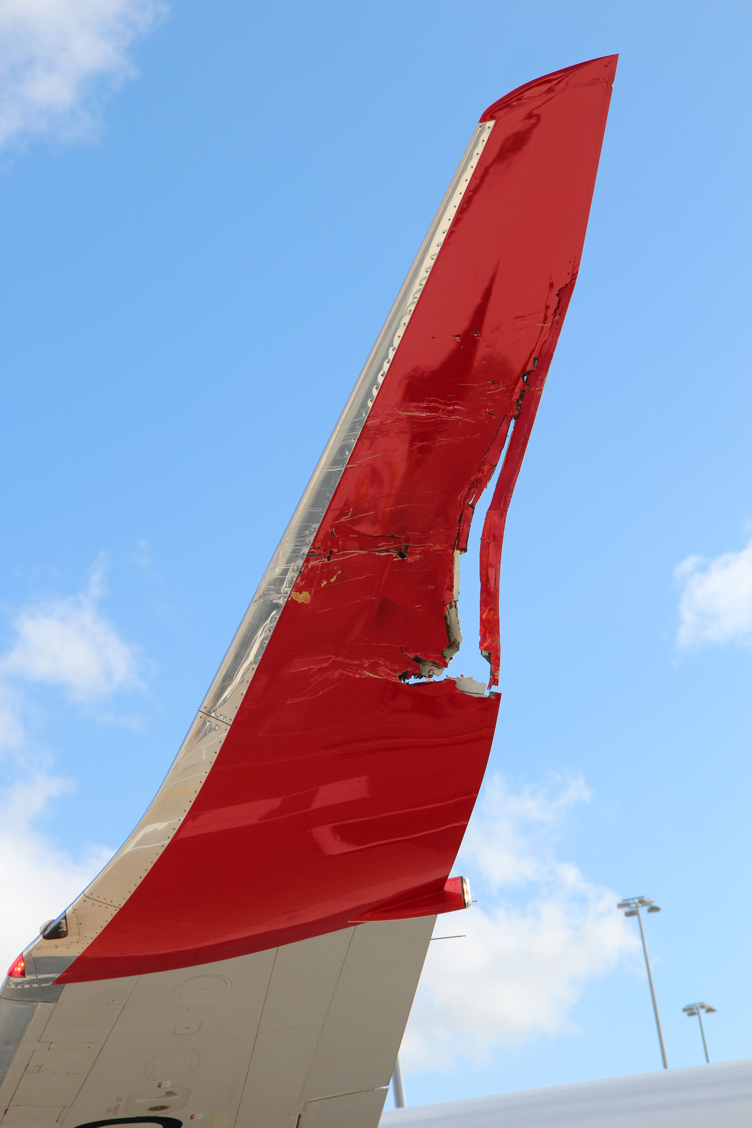 Figure 2: Damage to the left wingtip of YID