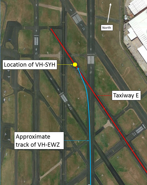 Figure 1: Moorabbin Airport showing location of collision
