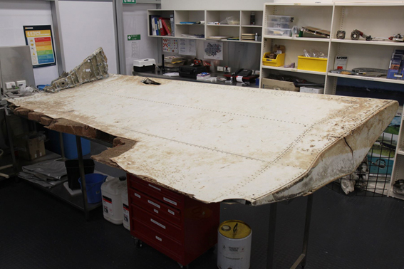 Inboard section of outboard flap (inverted). Source: ATSB