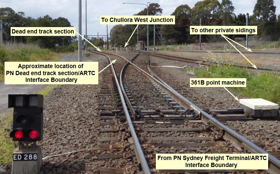 Figure 4: PN Sydney Freight Terminal eastern interface point and dead end road