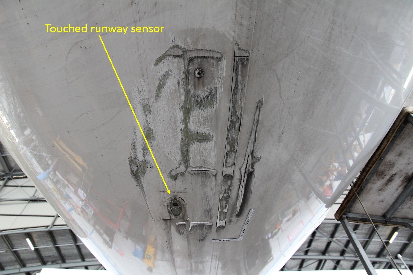 Figure 3: Damage to the tail section of VH-QOT (looking aft)