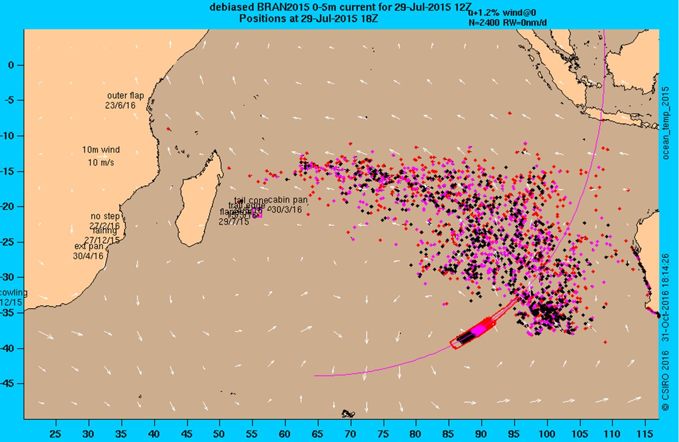 Figure 9: Simulated location of undrogued drifters after 500 days